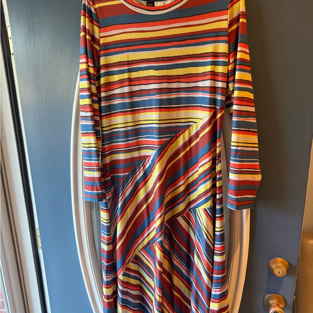 Emery Rose Colorful Striped Long Sleeve Dress